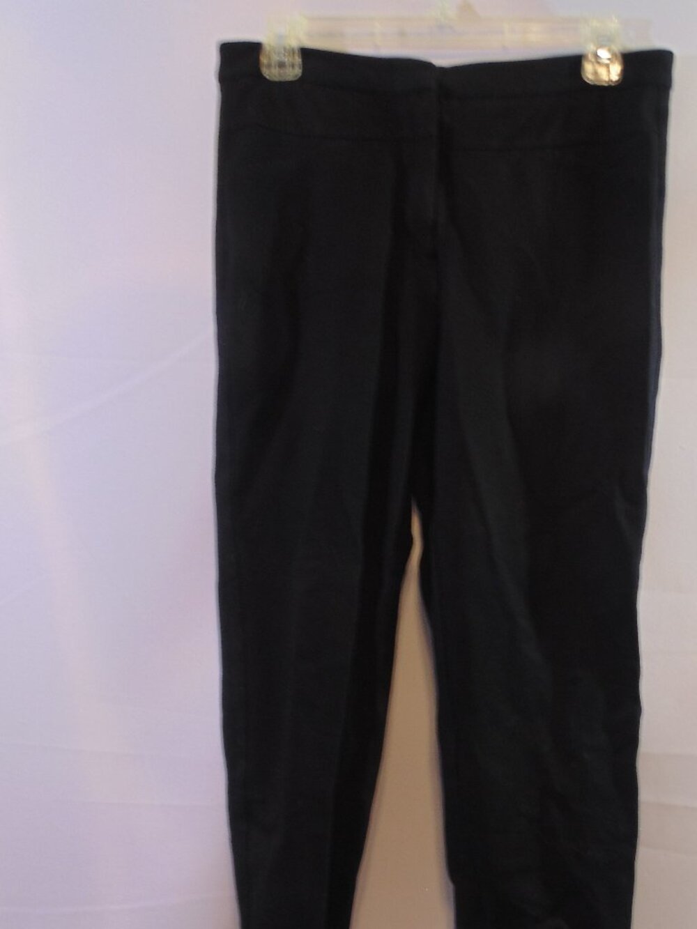 Halston Black Dress Pants size 8 cuffed hem, zip closure
